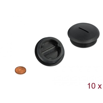 Delock M40 x 1,5 csavarmenetes záródugó, 10 db. fekete