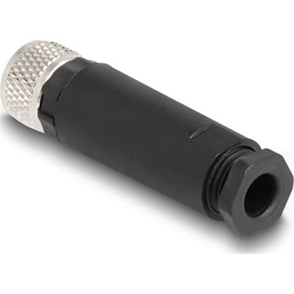 Delock M8 Csatlakozó A-kódolású, 3 tűs anya csavarozható kapcsolat