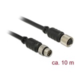Delock M8 Sensor- / Aktorkabel 6 Pin Stecker zu 6 Pin Buchse wasserdicht 10 m Delock