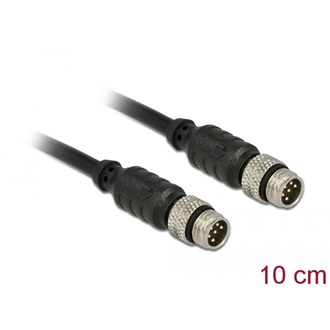 Delock M8 Sensor- / Aktorkabel 6 Pin Stecker zu 6 Pin Stecker wasserdicht 10 cm Delock