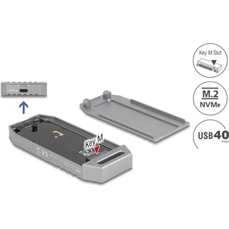 Delock M.2 NVMe SSD ház USB 40 Gbps   szerszámmentes