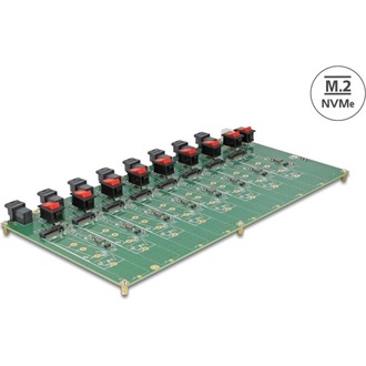 Delock M.2 Teszttábla 8 x M.2 NVMe Kulcs M SSD SFF-8643 konnektorral