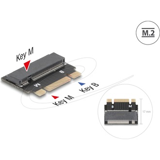 Delock M.2 kulcs B+M apa - M.2 kulcs M csatlakozó   bővítmény adapter