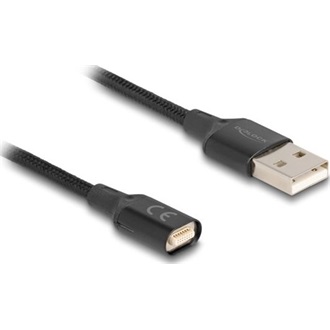 Delock Mágneses USB töltő kábel, fekete 1 m
