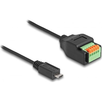 Delock USB-B 2.0 micro -> Terminal block 5pin M/F adatkábel 0.15m fekete