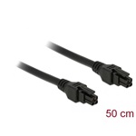 Delock Micro Fit 3.0 -> Micro Fit 3.0 F/F tápkábel 0.5m fekete-sárga