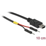 Delock USB-B 2.0 mini -> USB-A pinheader M/M tápkábel 0.1m fekete