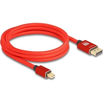 Delock Mini DisplayPort 1.4 -> DisplayPort 1.4 M/M video kábel 2m piros