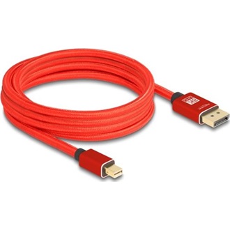Delock Mini DisplayPort 1.4 -> DisplayPort 1.4 M/M video kábel 3m piros