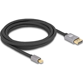 Delock Mini DisplayPort 1.4 -> DisplayPort 1.4 M/M video kábel 3m szürke