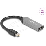 Delock Mini DisplayPort 1.4 -> HDMI 2.1 M/F adapter 0.15m szürke-fekete