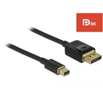 Delock Mini DisplayPort 1.4 -> Displayport 1.4 M/M video jelkábel 1m fekete