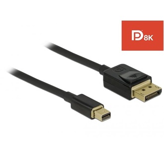 Delock Mini DisplayPort 1.4 -> Displayport 1.4 M/M video jelkábel 1m fekete