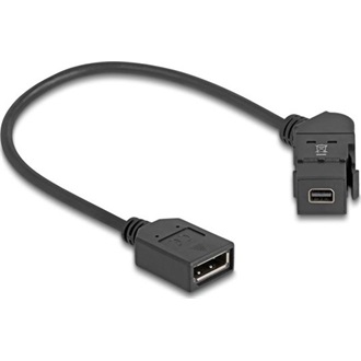 Delock Mini DisplayPort 1.2 -> DisplayPort 1.2 M/F keystone modul 0.3m fekete