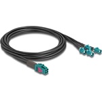 Delock Mini FAKRA Z -> 4db FAKRA Z F/M adatkábel 1m fekete A-Type