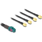 Delock Mini FAKRA Z -> 4db SMA F/M adatkábel 0.2m fekete A-Type