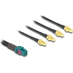 Delock Mini FAKRA Z -> 4db SMA F/F adatkábel 0.2m fekete B-Type