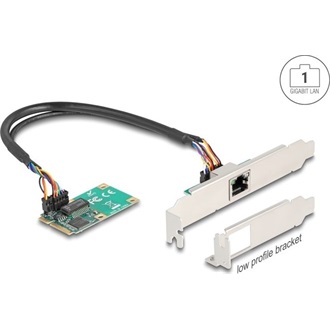 Delock Mini PCIe I/O PCIe teljes méretű 1 x RJ45 Gigabit LAN
