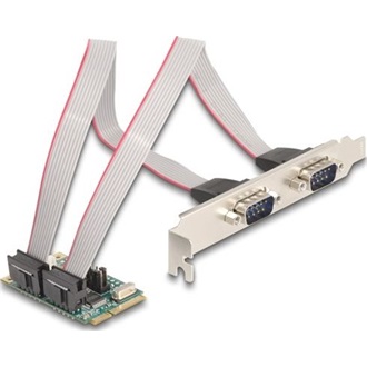 Delock Mini PCIe I/O PCIe teljes méretű 2 x soros RS-232 tápfeszültséggel 5 V / 12 V