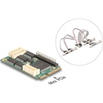 Delock Mini PCIe I/O PCIe teljes méretű 4 x soros RS-232, 1 x párhuzamos