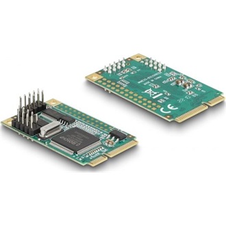 Delock Mini PCIe kártya teljes méret - 2 x Soros RS-232 D-Sub 9 tűs