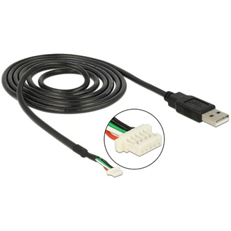 Delock USB-A 2.0 -> V1.9 5pin camera M/F adatkábel 1.5m fekete