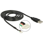 Delock USB-A 2.0 -> SMT 5pin M/F adatkábel 1.5m fekete (camera V5)