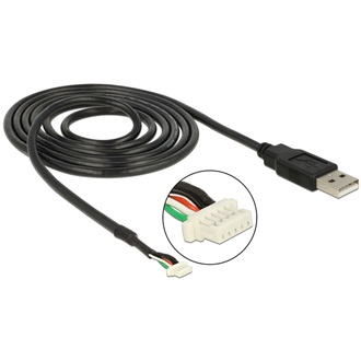 Delock USB-A 2.0 -> SMT 5pin M/F adatkábel 1.5m fekete (camera V5)