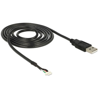 Delock USB-A 2.0 -> SMT 5pin M/F adatkábel 1.5m fekete (camera V5)