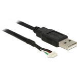 Delock USB-A 2.0 -> V5 A 5pin camera M/F adatkábel 1.5m fekete