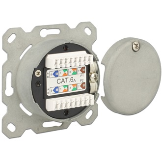Delock Modulos fali aljzat süllyesztett 2 Port Cat.6A LSA