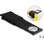 Delock Nagy teherbírású tépőzáras pánt szorító szemmel hossza 260 x szélessége 38 mm, 5 db. fekete