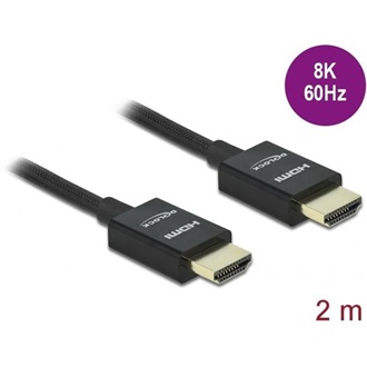 Delock HDMI 2.1 -> HDMI 2.1 M/M video kábel 2m fekete