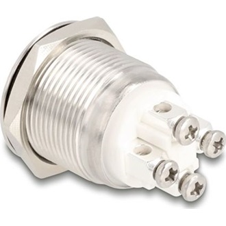 Delock Nyomógomb beszereléshez 19 mm 4 db. csavarhely LED kék