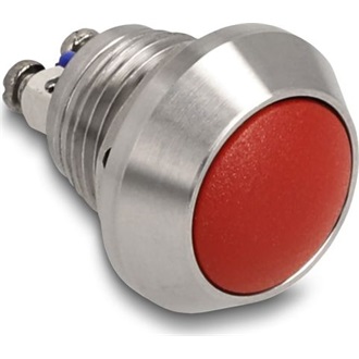 Delock Nyomógomb installáláshoz 12 mm 2 db. csavaros kapocs piros