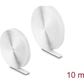 Delock Öntapadó tépőzáras szalag-szett, H 10 m és Sz 20 mm fehér