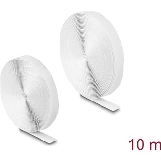 Delock Öntapadó tépőzáras szalag-szett, H 10 m és Sz 20 mm fehér