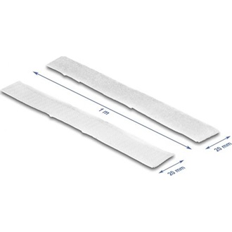 Delock Öntapadó tépőzáras szalag-szett, H 1 m és Sz 20 mm fehér