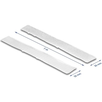 Delock Öntapadó tépőzáras szalag-szett, H 1 m és Sz 20 mm fehér