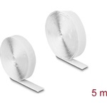 Delock Öntapadó tépőzáras szalag-szett, H 5 m és Sz 20 mm fehér