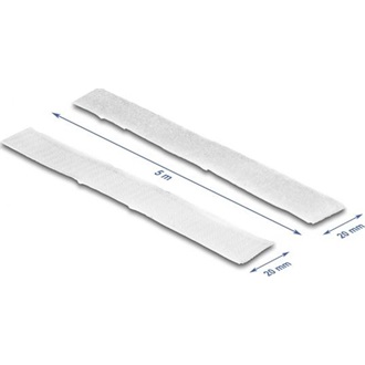 Delock Öntapadó tépőzáras szalag-szett, H 5 m és Sz 20 mm fehér