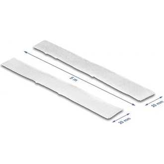 Delock Öntapadó tépőzáras szalag-szett, H 5 m és Sz 20 mm fehér