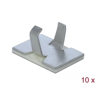 Delock Öntapadós kábelcsipesz, alumínium 10 db