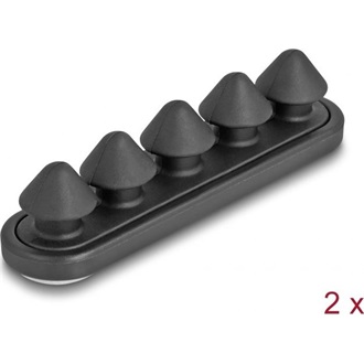 Delock Öntapadós kábeltartó 5 bújtatóval 2 db fekete