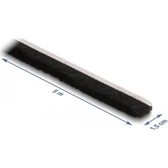 Delock Öntapadós kefe csíp 15 mm széles - hossza 5 m fekete