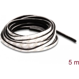 Delock Öntapadós kefe csíp 5 mm széles - hossza 5 m fekete