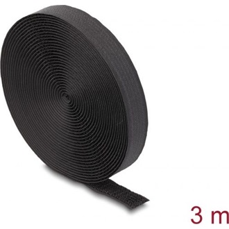 Delock Öntapadós szalag feltekercselve övvel Hx 3 m, Sz 20 mm fekete színű
