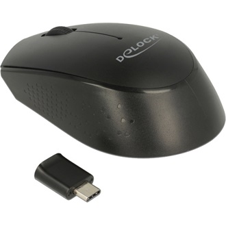 Delock Optikai USB Type-C háromgombos mini egér, 2,4 GHz-es, vezeték nélküli