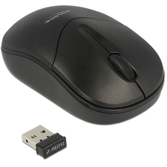 Delock Optikai háromgombos mini egér, 2,4 GHz-es, vezeték nélküli