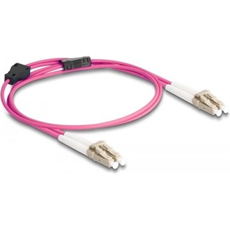 Delock LC Duplex -> LC Duplex M/M adatkábel 1m rózsaszín Multi-mode OM4, fém megerősítéssel